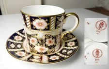 Royal Crown Derby TRADITIONAL IMARI Demitasse Cup & Saucer(s), 1st Qual, MINT!