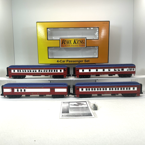 MTH Railking 30-6940 Great American Circus 4Car 60’ Madison Passenger Set O Used