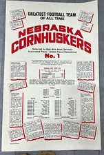 *SALE* 70-71 ORIGINAL VINTAGE Poster #1 Nebraska Cornhuskers Football Champions