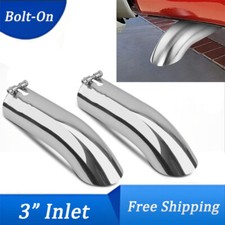 Set Of 2 Exhaust Tip 3 Inlet 3 Outlet 12 Long Stainless Steel Universal-fit