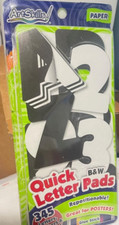 ArtSkills 345 Piece Quick Letter  Number Pads Repositionable Black  White DR10