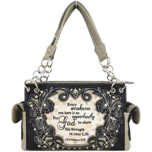 Schrift Bibelvers Western Geldbörse Country Handtasche Damen Schultertasche / Portemonnaie - Bild 3 von 37