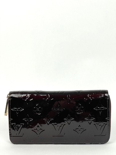 Authentic Louis Vuitton Monagram Vernis Patent Leather Brown Zippy Wallet