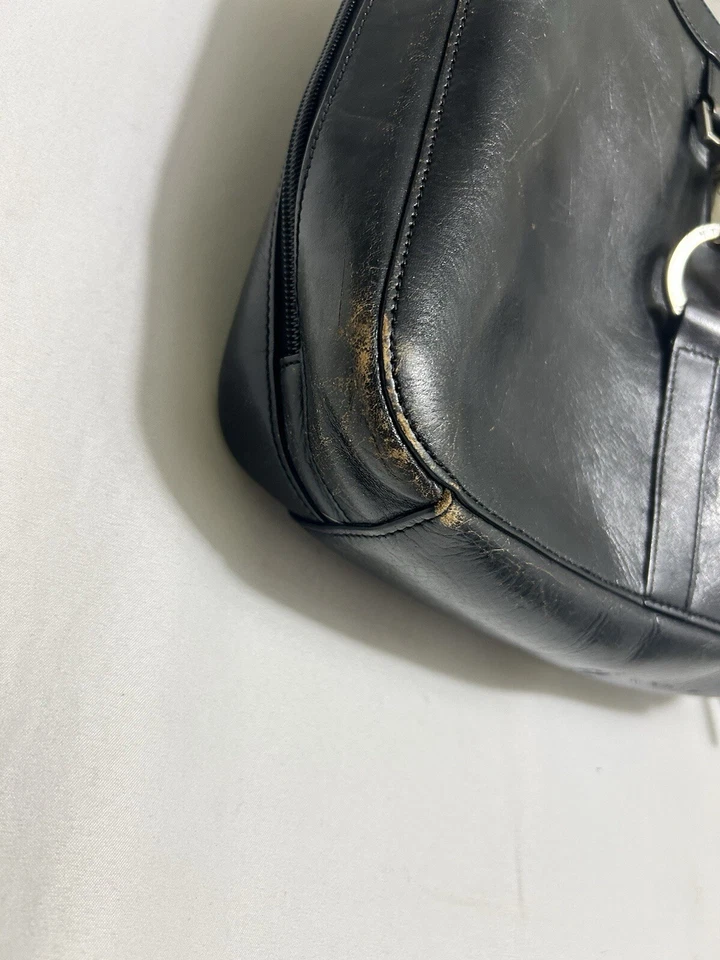 Vintage Etienne Anger Black Leather Mini Backpack Purse Distressed 11x9.5x3 - Image 3 of 4