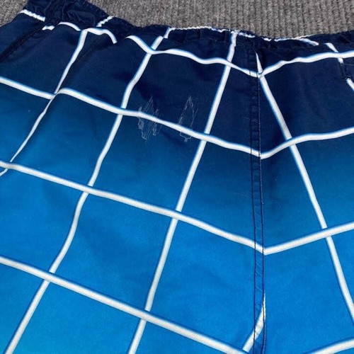 Cascade Mens XL Blue White Sport Swim Trunks Mesh Lining Tropical - Picture 7 of 7