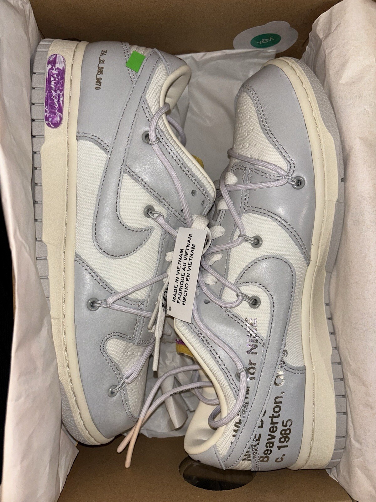 OFF WHITE X NIKE Taglia 9 Nike Off White x Dunk Low Lotto 03 di 50
