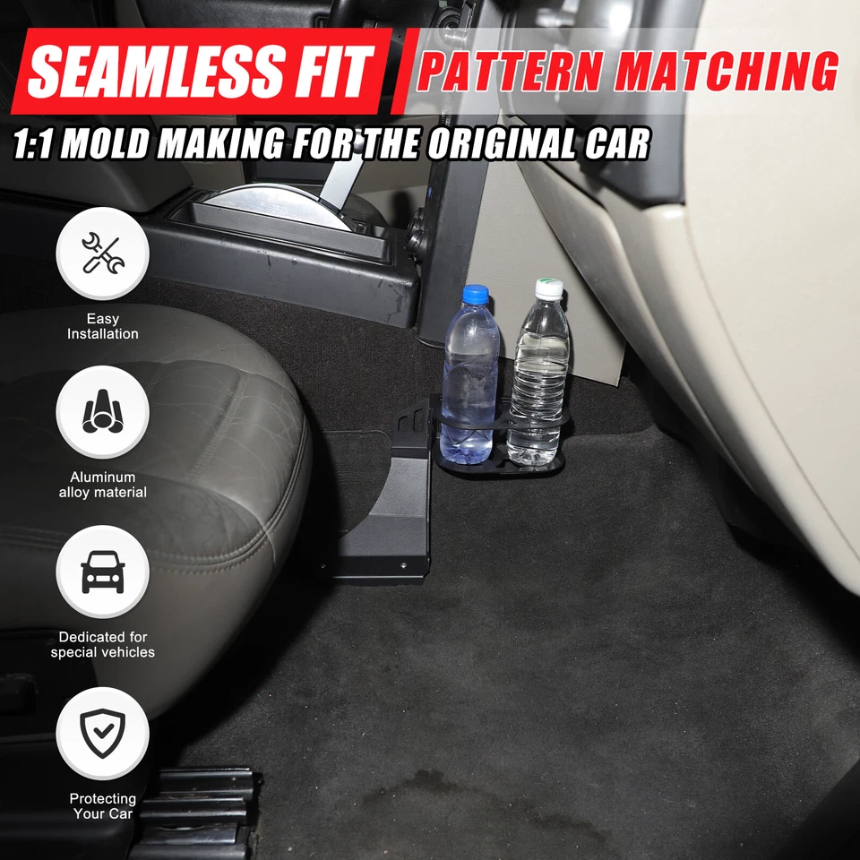 Portavasos de expansión de asiento de pasajero aleación de aluminio negro para Hummer H2 2003-2009 Foto 4 de 4