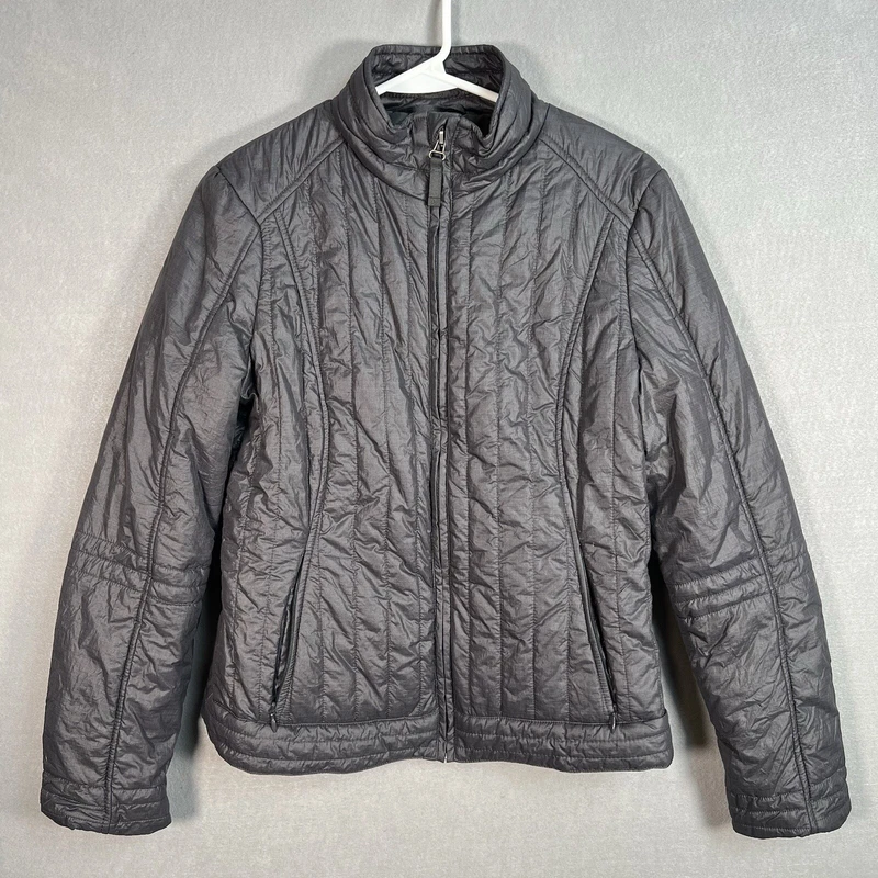 prana long sleeve full zip puffer outdoor pockets jacket