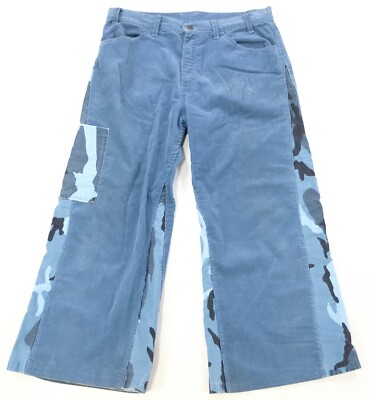 パンツ 70s Levi's Corduroy Patchwork Flare Rare VTG LEVI'S Custom Patchwork Corduroy Camouflage Flare
