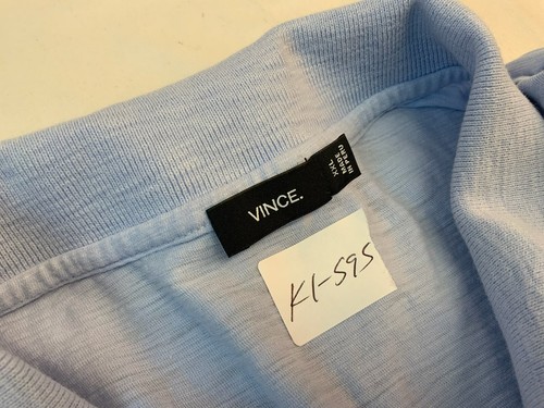 Vince Polo Shirt XXL Men Light Blue 100% Cotton Pima Made Peru YGI K1-595 - Picture 9 of 10