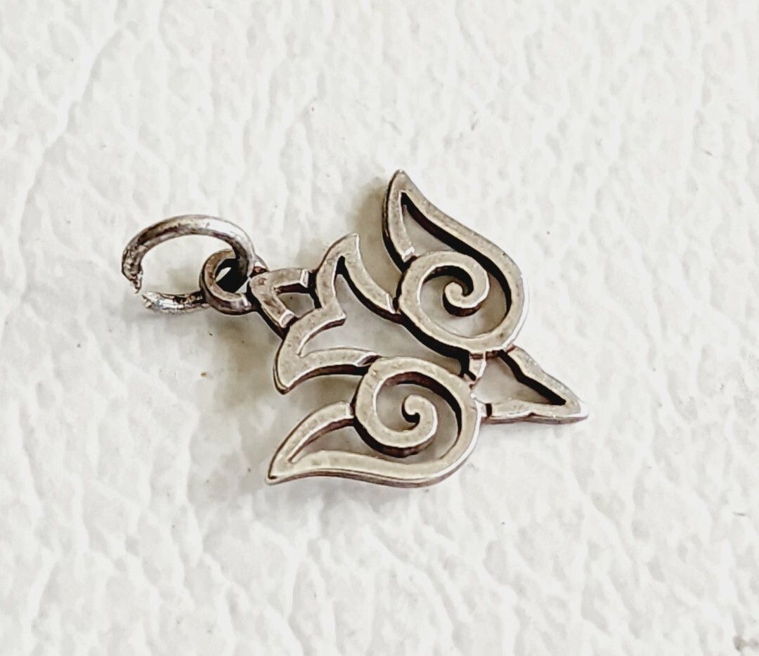 Dove Charm Pendant Open Cut Out Design Sterling Silver Dove Charm Pendant Open Cut Out Design Sterling Silver