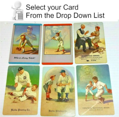 1953 Brown& Bigelow Baseball Playing Cards(Ruth/Cobb/Mack+) Set of 6 or Singles