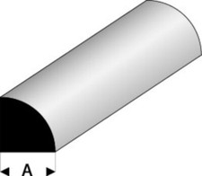 Maquett 402-56 Profiled in Styrene - Quarter Round - (A) 3 mm x 30 cm - 2 pcs