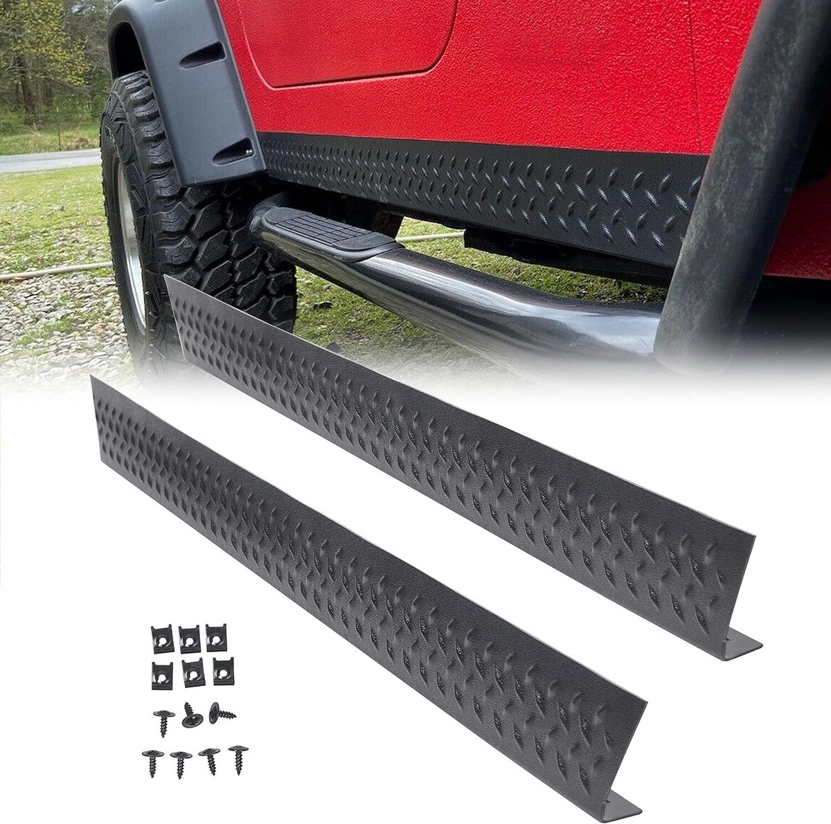 Pair New Side Body Armor Rocker Panel Kit For Jeep 1997-2006 TJ