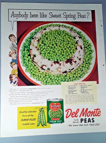 Original Del Monte Peas Magazine Ad