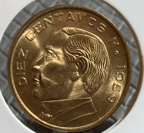 1959 Mexico 10 Centavos - KM433 - BU - SALE FOR 1 COIN FROM ORIGINAL ROLL