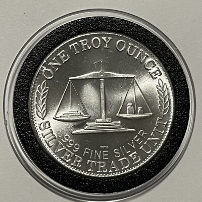 1989 Pacific Northwest Aerial View Coin 1 Troy Oz .999 Fine Silver