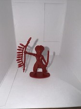 Vintage Army Men Red Plastic Indian Warrior Toy Soldier