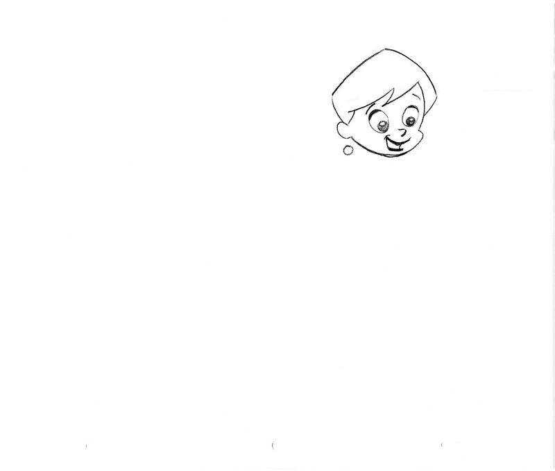 Unknown Young Woman Animation Art cel drawing