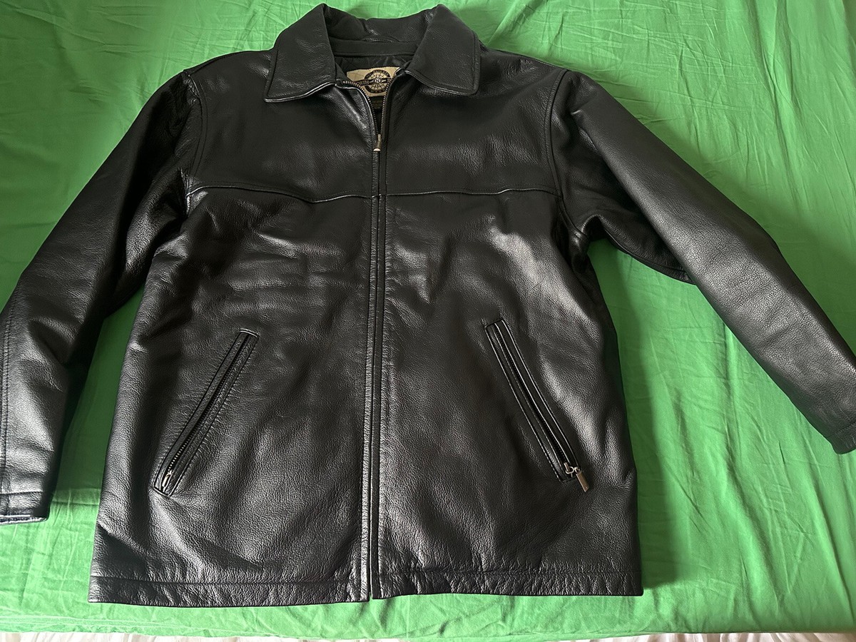 Classic North End Mens M Medium Black Leather Jacket All Climate