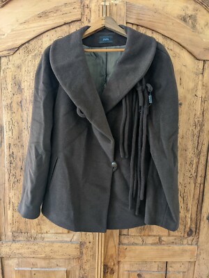 ZAPA Made in France Cape Jacket European Brown Wool  42 L XL   NEW w/ TAG