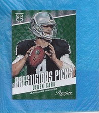 DEREK CARR 2014 PRESTIGE PRESTIGIOUS PICKS GREEN RARE GREEN #12/25 RC RAIDERS !