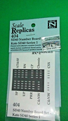 Scale Replicas N #404 Number Board Set- Kato SD40 Series 1 - Self Adhesive