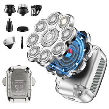 9D 5in1 Rotary Electric Shaver Cordless Hair Trimmer Bald Head Razor Men Wet Dry