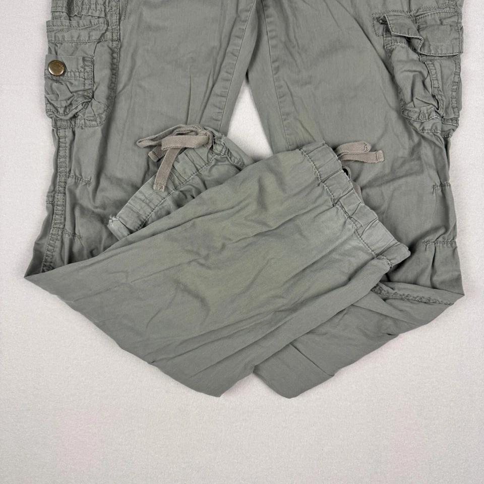 Pantalones cargo MUDD para mujer verde oliva talla 11 utilitarios patinador holgados retro vintage Foto 3 de 4