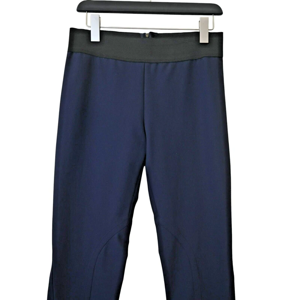 Calça Moto Stella McCartney Skinny Leg Tamanho 44 EUA 8 Cintura Média Azul Marinho Casual - Imagem 3 de 4