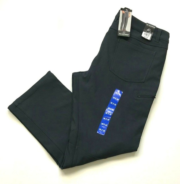 BC Clothing Men's Fleece Lined Pants Softshell Charcoal Gray Size 36x30 NEW