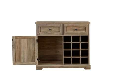 Farmhouse Buffet Sideboard,Wine Racks Storage Cabinet,Coffee Bar Tablew/2 Drawer - Picture 13 of 32