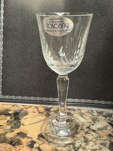 The Toscany Collection Oxford Cordial CRISTALLO 2 BICCHIERI ALTEZZA 5" JUGOSLAVIA TAGLIO H - Foto 8 di 21