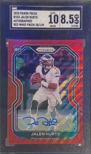JALEN HURTS 2020 PANINI PRIZM RED WAVE AUTO RC #D 28/149 SGC 8.5 W/ 10 AU POP 3