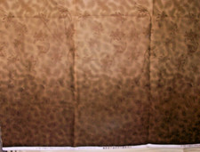 Vintage Marcus Graduated Ombre Dark Brown Border Leaf Cotton Fabric Forest Edge