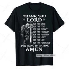 Knight Templar Pray Thank you Lord My Savior Amen T-shirt Christian Warrior God