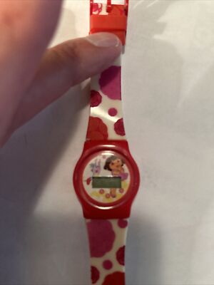 DORA The Explorer Nickelodeon Pink Resin 9'' LCD Watch Read Description