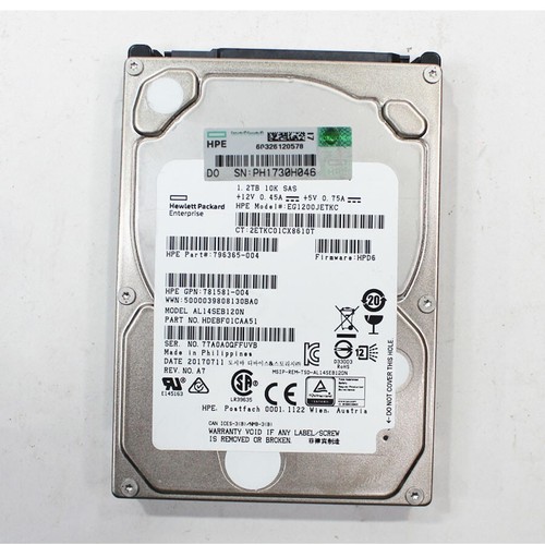 HPE Hard Drives | 1.2TB 2.5" 12Gbps | 10k RPM SAS | AL14SEB120N | PN 795365-004 - Afbeelding 2 van 3