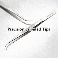 Multipurpose DIY Craft Tweezers Curved Fine Point Tips 5.5 Stainless Steel Plier