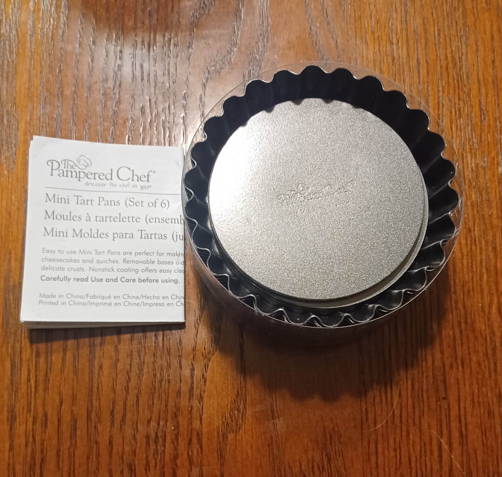 Pampered Chef Mini Tart PansSet of 6Removable bottomPieQuicheCake