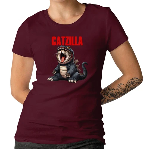 Funny Cat Catzilla  Mens Ladies Kids Adult Cat Lovers Cute Gift T-shirt