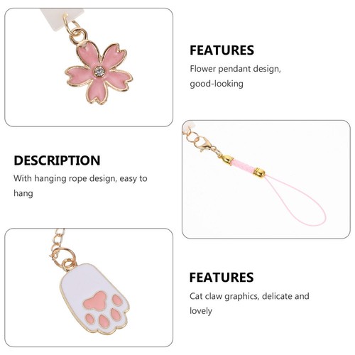 2 Pcs Cat Claw Mobile Phone Decoration Miss Cell Pendant Hanging Charms - 第 12/12 張圖片