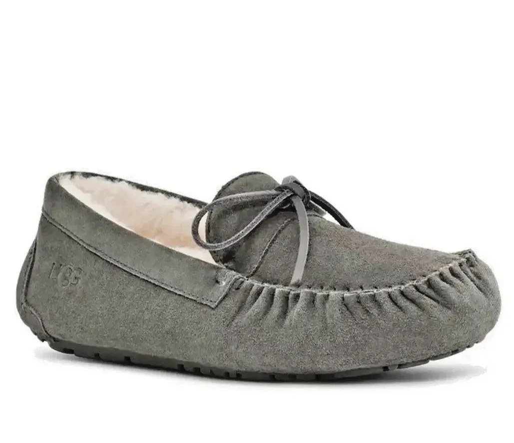 NUOVO MOCASSINO UGG CORVIN LANA SCAMOSCIATA ANTRACITE SLIP ON SLIDE UOMO TAGLIA 13 (1125953)