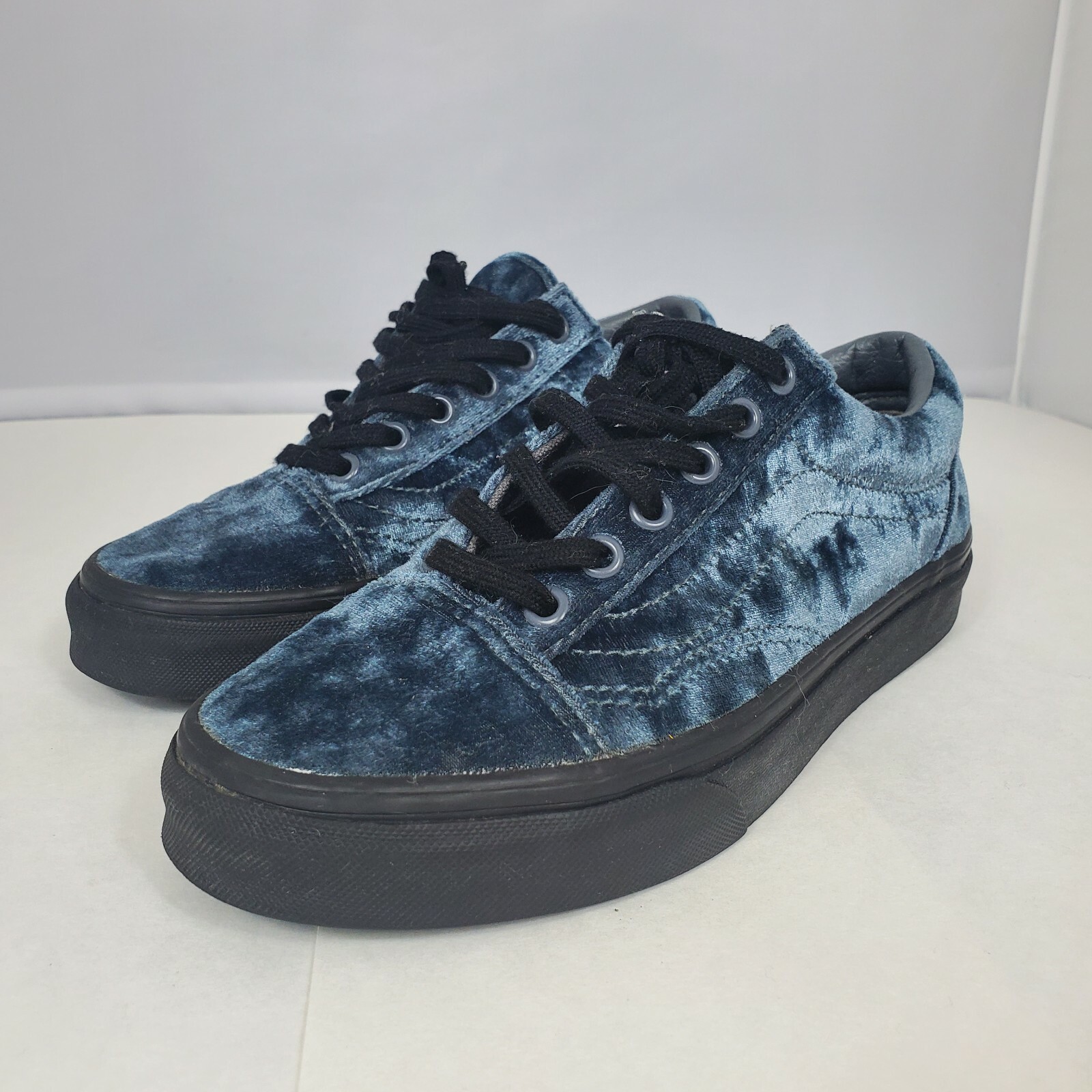 Vans Sk8 Low Reissue Velvet Dark Blue Shoe Men Women 721278