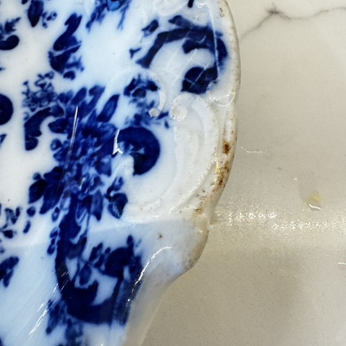 Plato grande Mercer semivítreo flujo azul para servir cachemira flujo azul - Imagen 9 de 17