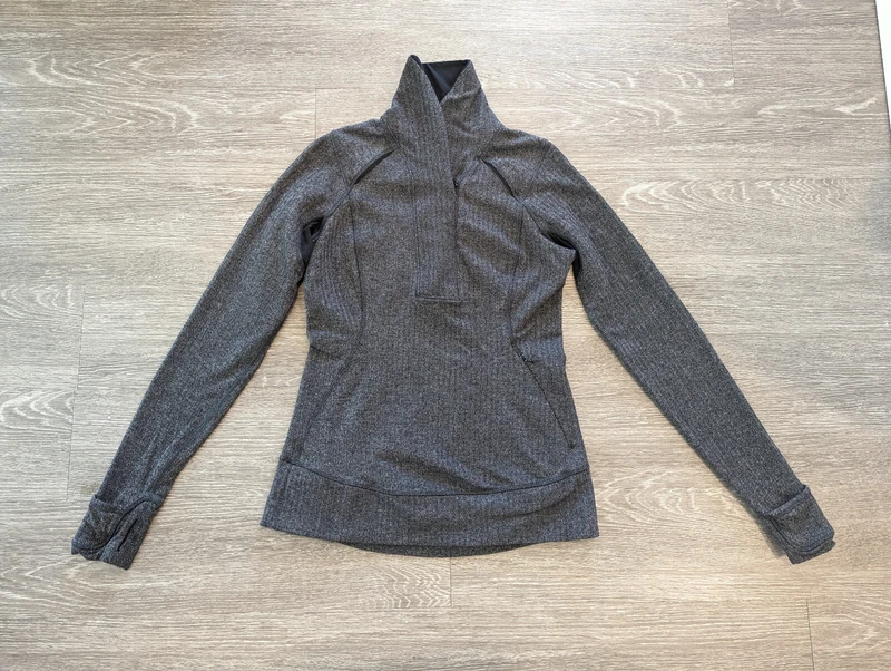 lululemon 1/2 zip long sleeve herringbone 