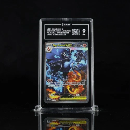 TAG 9 Mega Charizard X EX SIR 125/094 Phantasmal Flames English 928 Score Mint