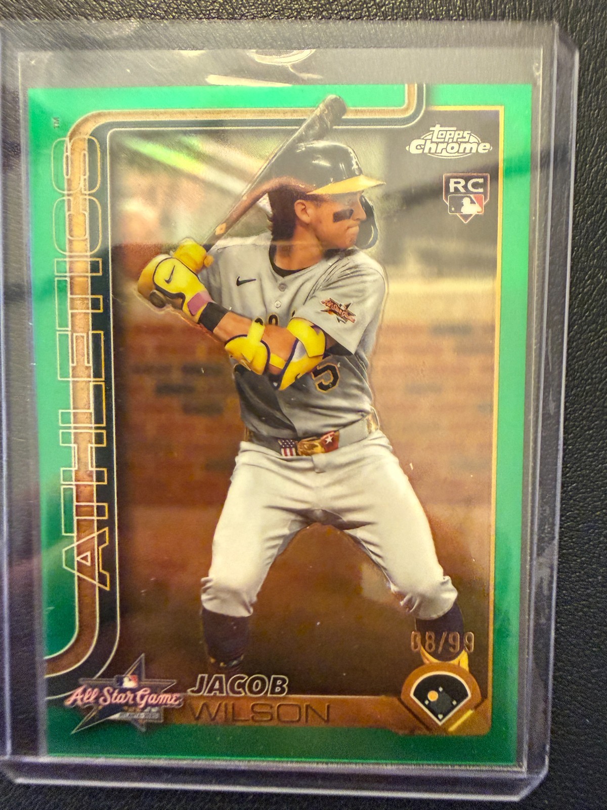 2025 Topps Chrome Update Jacob Wilson All-Star Game RC Green Refractor /99