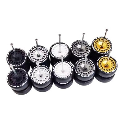 5 Sets AeroDisc Rim Mix & 11mm Bridgestone Rubber Tires For 1/64 Hot Wheel Swap