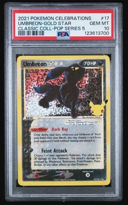 Pokémon TCG Umbreon 17/17 Celebrations 25th Anniversary Card PSA
